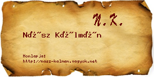 Nász Kálmán névjegykártya